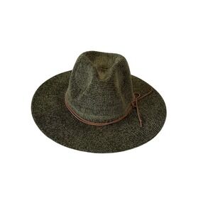 Wearable Art Fedora Hat Adult One Size Olive Green NEW Textured Wide Brim Boho